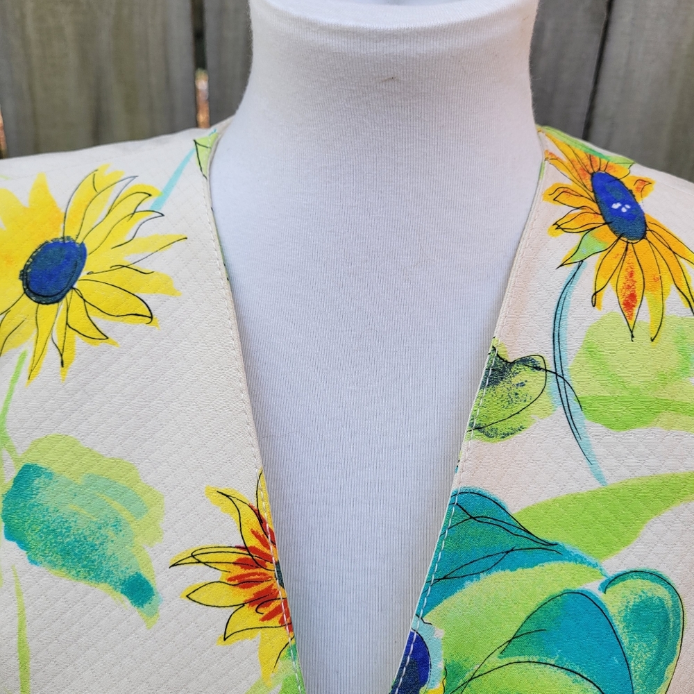 Emanuel Ungaro Parallele Floral Silk Vintage Blazer Cream size 8 - Picture 10 of 12